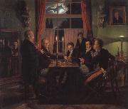 Johann Erdmann Hummel The Chess Game oil on canvas